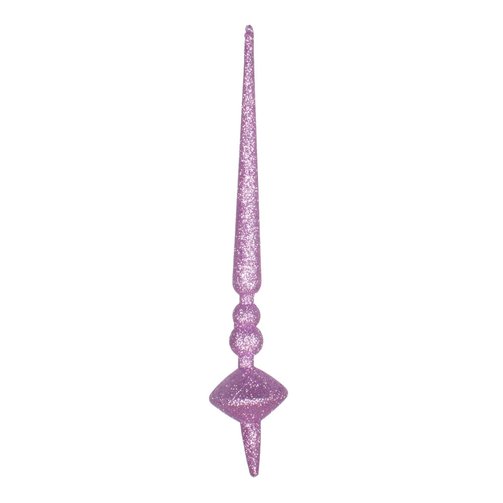 12 in. Orchid Glitter Cupola Finial Ornament  3 per Bag