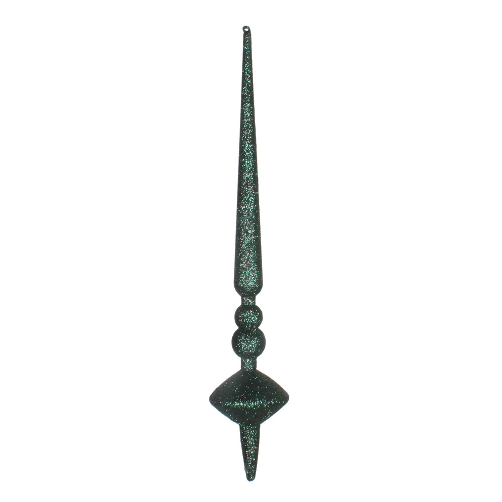 12 in. Midnight Green Glitter Cupola Finial Ornament