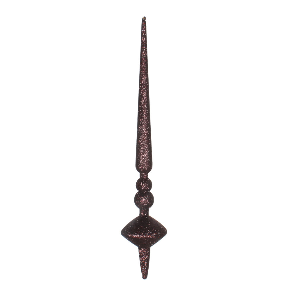12 in. Chocolate Glitter Cupola Finial Ornament  3 per Bag