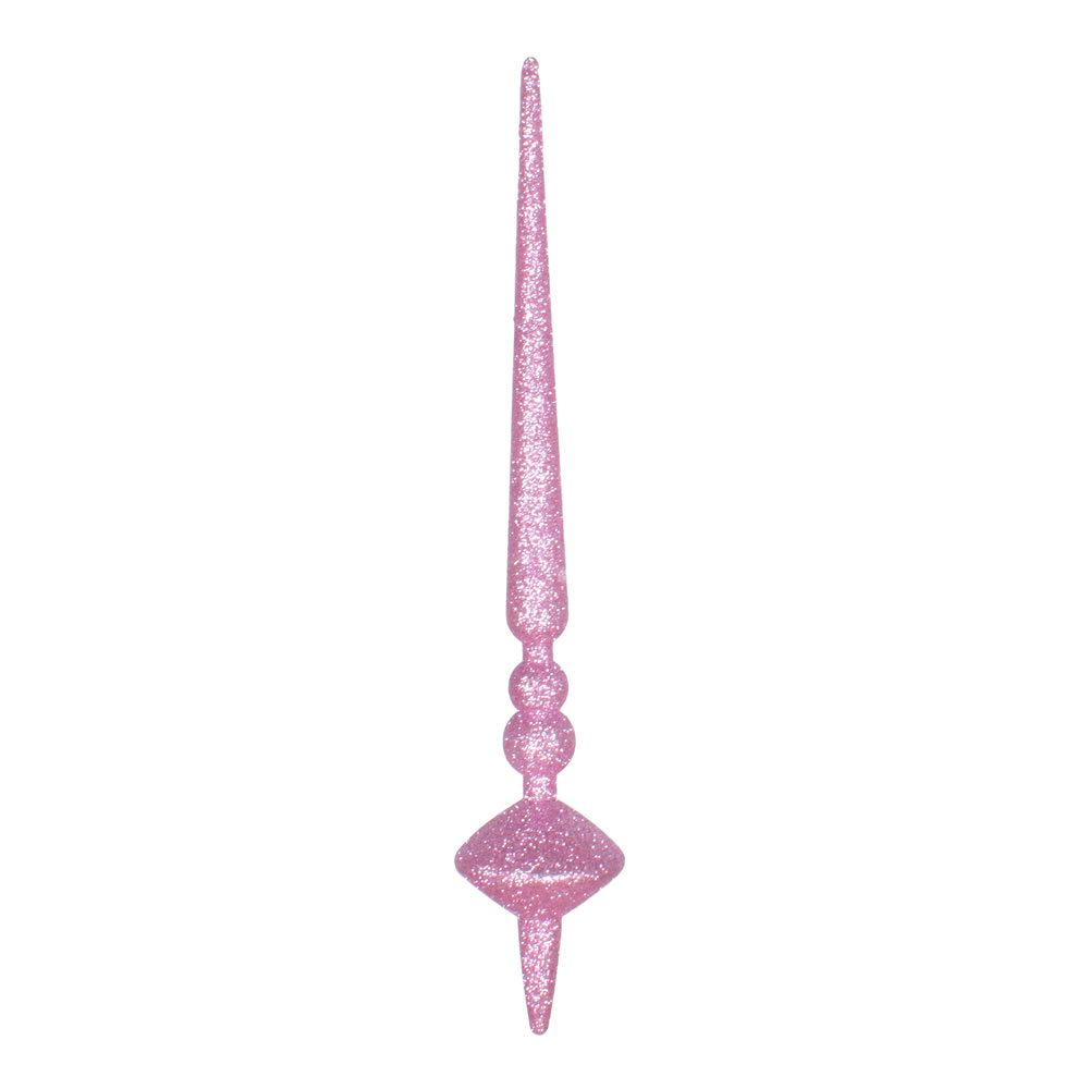 12 in. Pink Glitter Cupola Finial Ornament  3 per Bag