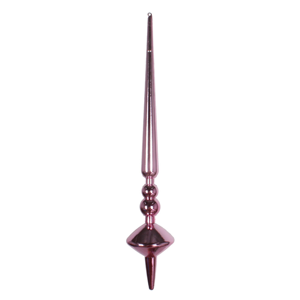 12 in. Pink Shiny Cupola Finial Ornament  3 per Bag