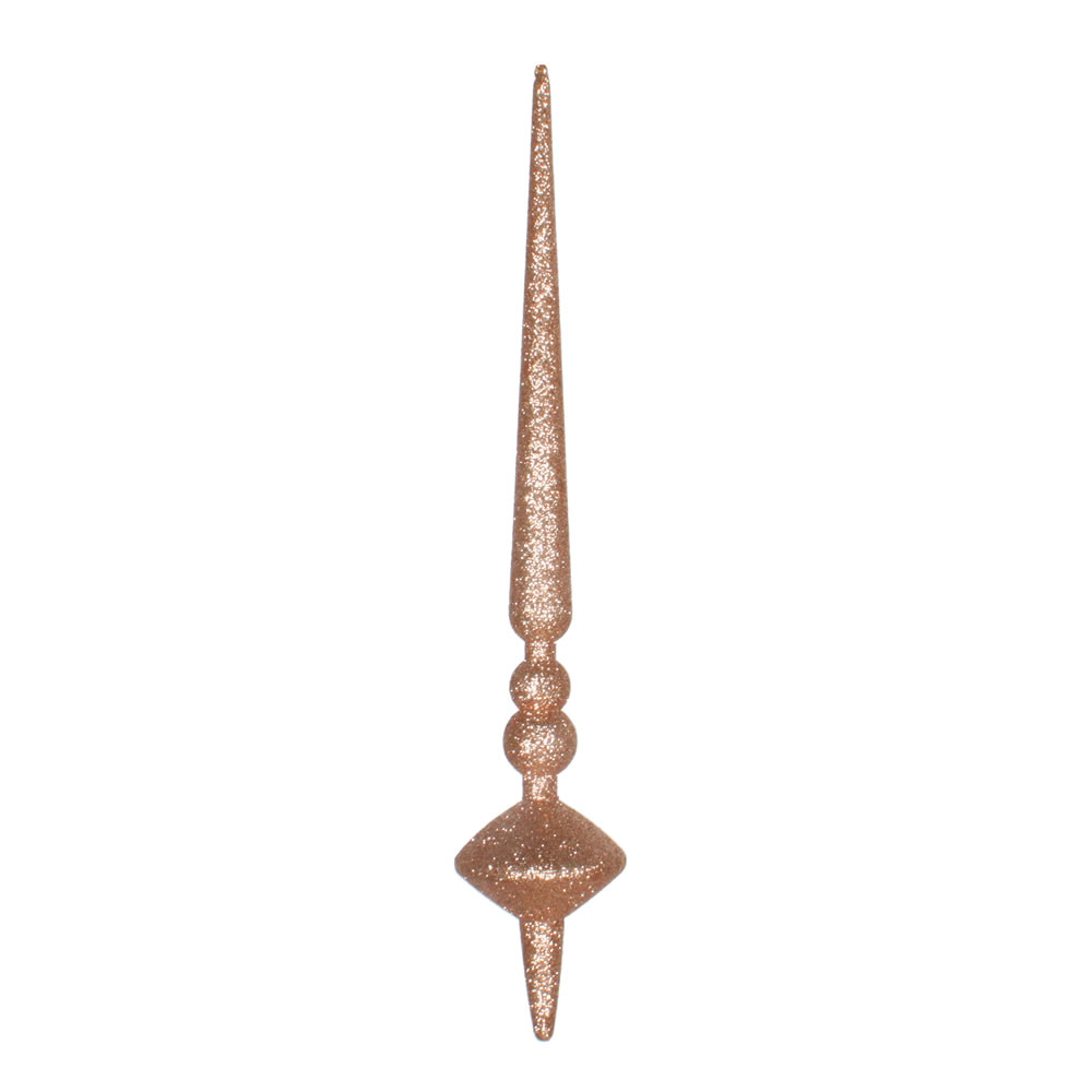 12 in. Cafe Latte Glitter Cupola Finial Ornament  3 per Bag