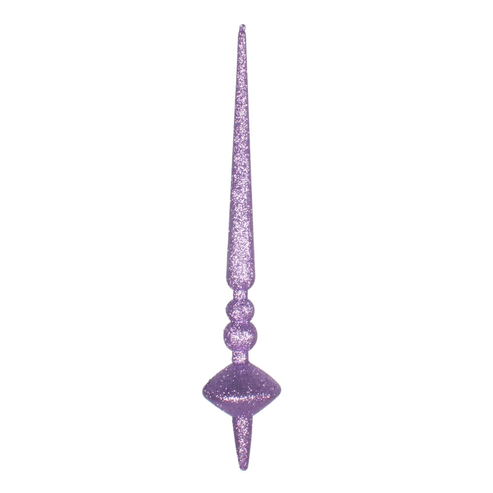 12 in. Lavender Glitter Cupola Finial Ornament  3 per Bag