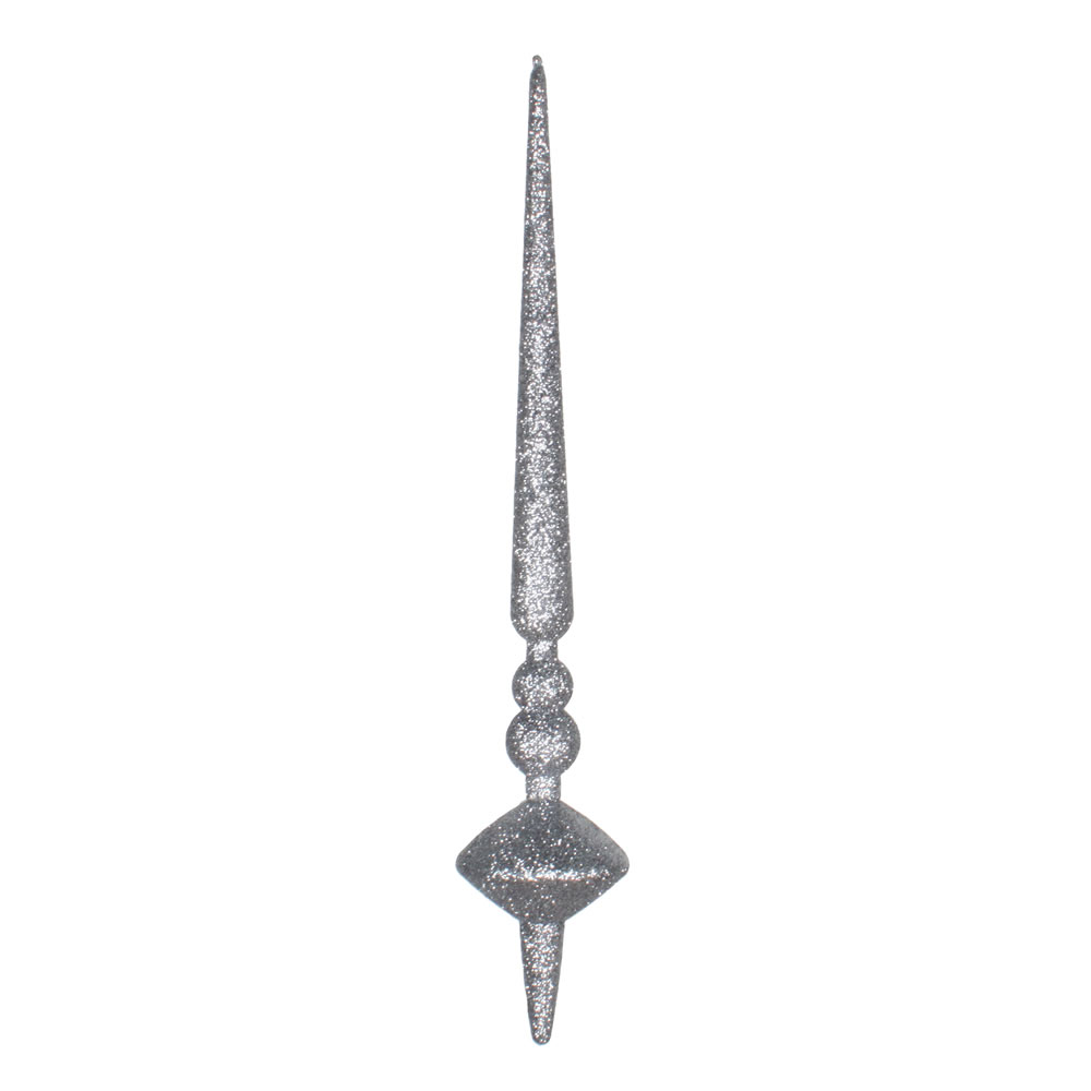 12 in. Pewter Glitter Cupola Finial Ornament  3 per Bag