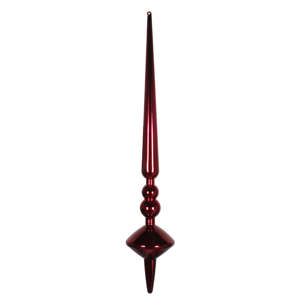 18 in. Wine Shiny Cupola Finial Ornament  2 per Bag
