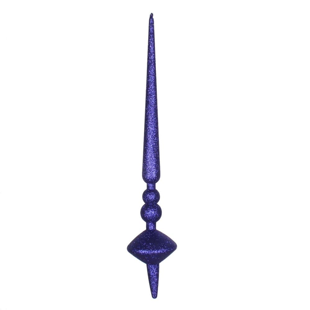 18 in. Cobalt Blue Glitter Cupola Finial Ornament  2 per Bag
