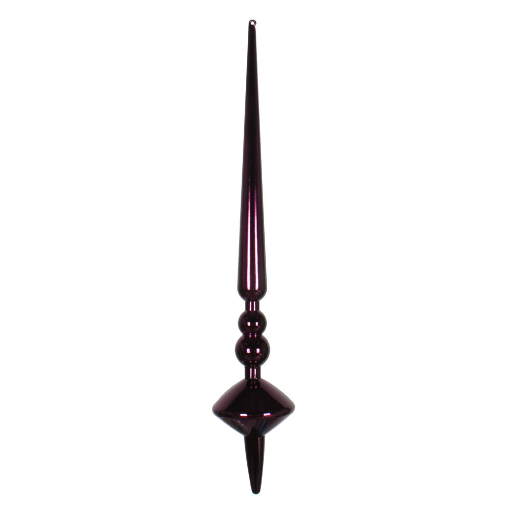 18 in. Plum Shiny Cupola Finial Ornament  2 per Bag