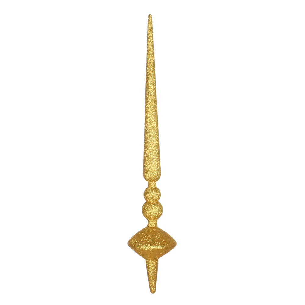 18 in. Honey Gold Glitter Cupola Finial Ornament  2 per Bag