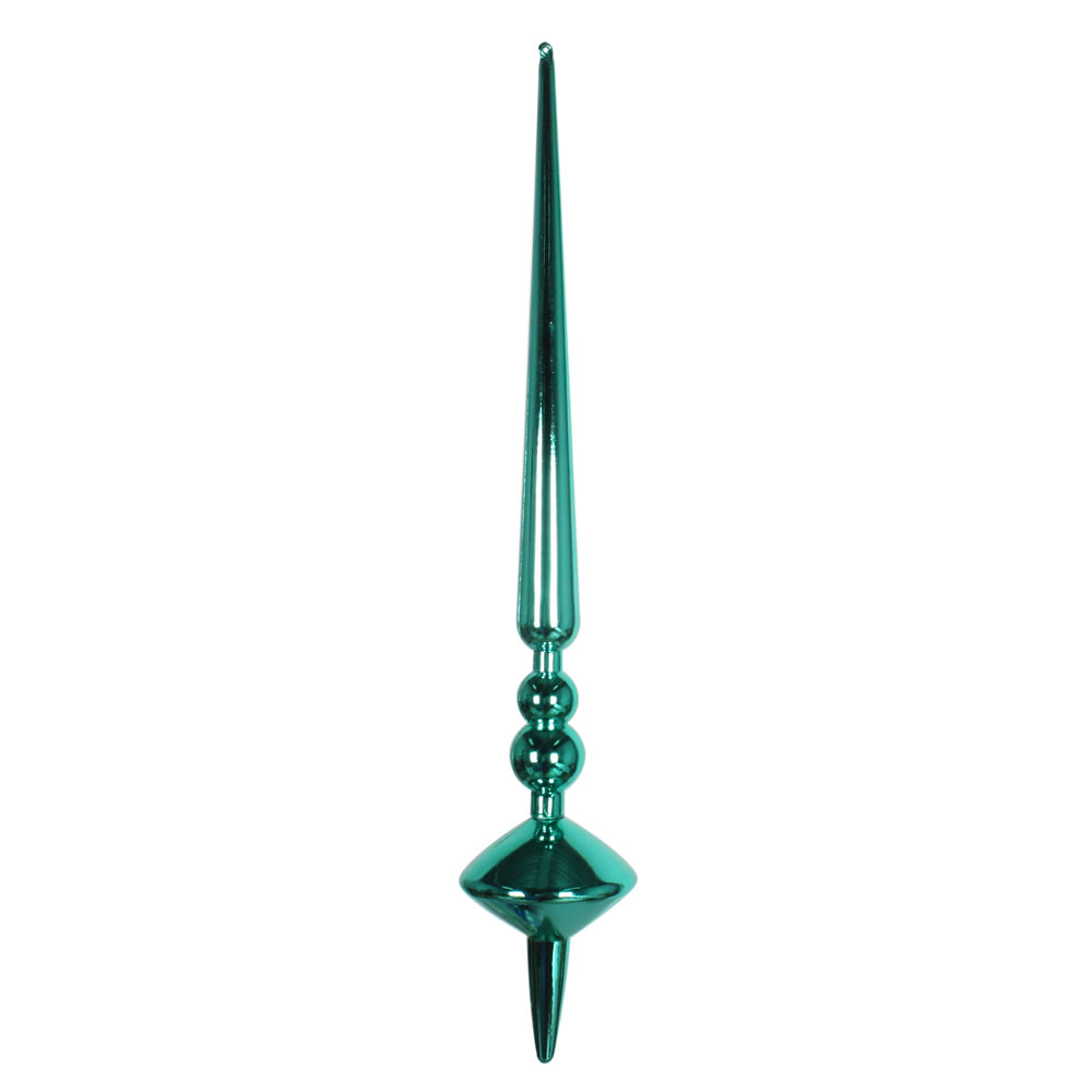 18 in. Teal Shiny Cupola Finial Ornament  2 per Bag