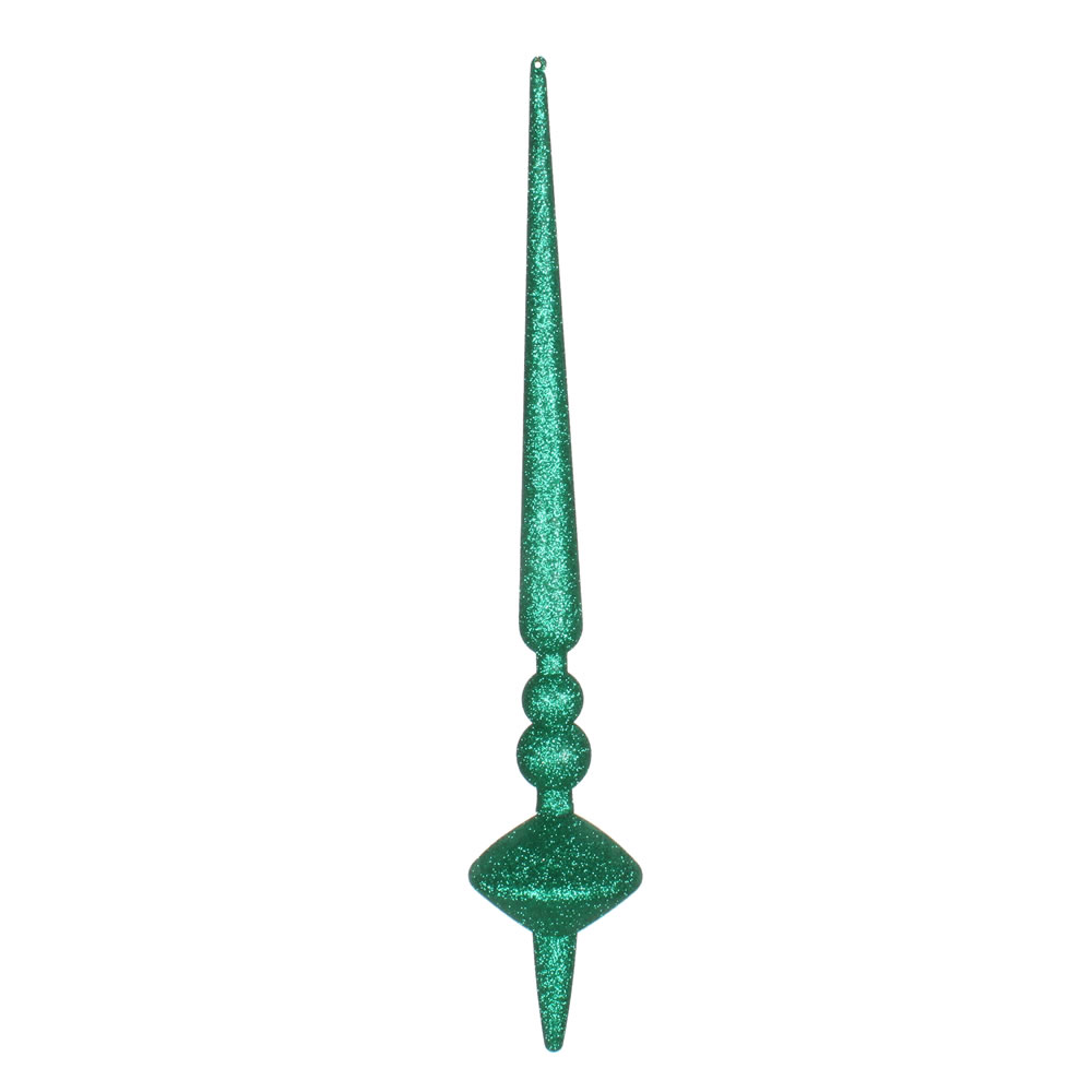 18 in. Seafoam Green Glitter Cupola Finial Ornament  2 per Bag
