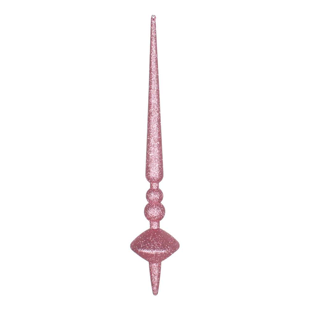 18 in. Mauve Glitter Cupola Finial Ornament  2 per Bag