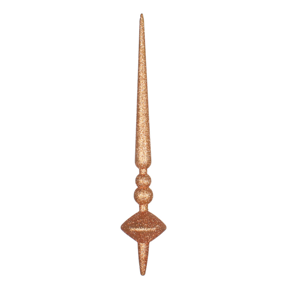M183458G 18 in. Rose Gold Glitter Cupola Finial Ornament  2 per Bag