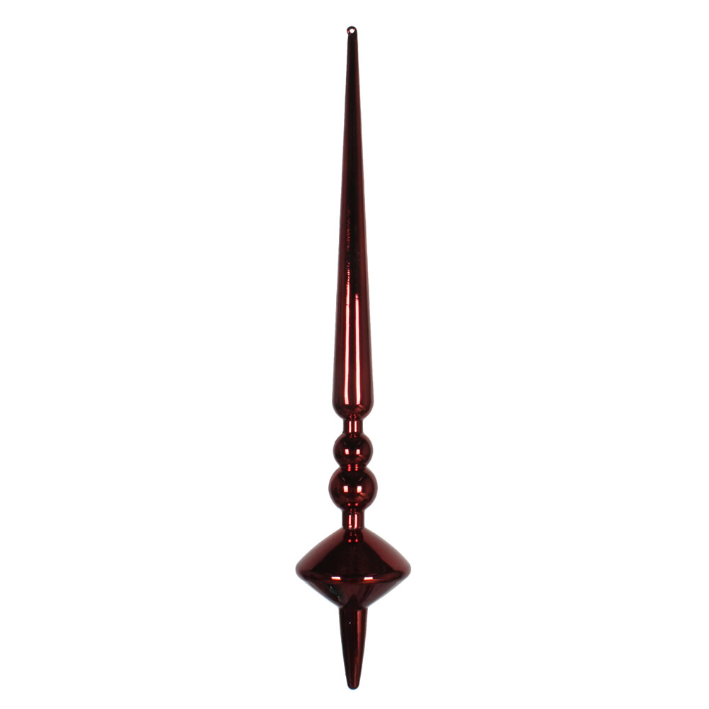 18 in. Burgundy Shiny Cupola Finial Ornament  2 per Bag