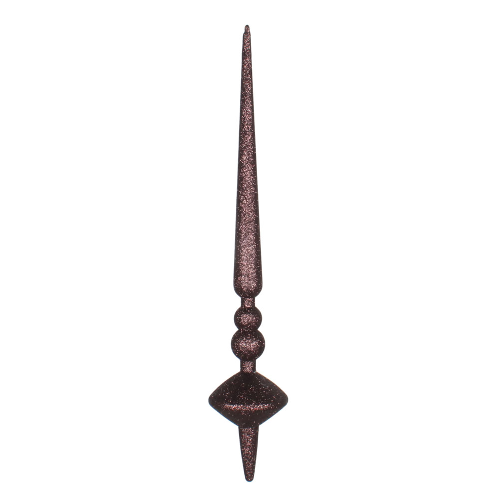 18 in. Chocolate Glitter Cupola Finial Ornament  2 per Bag