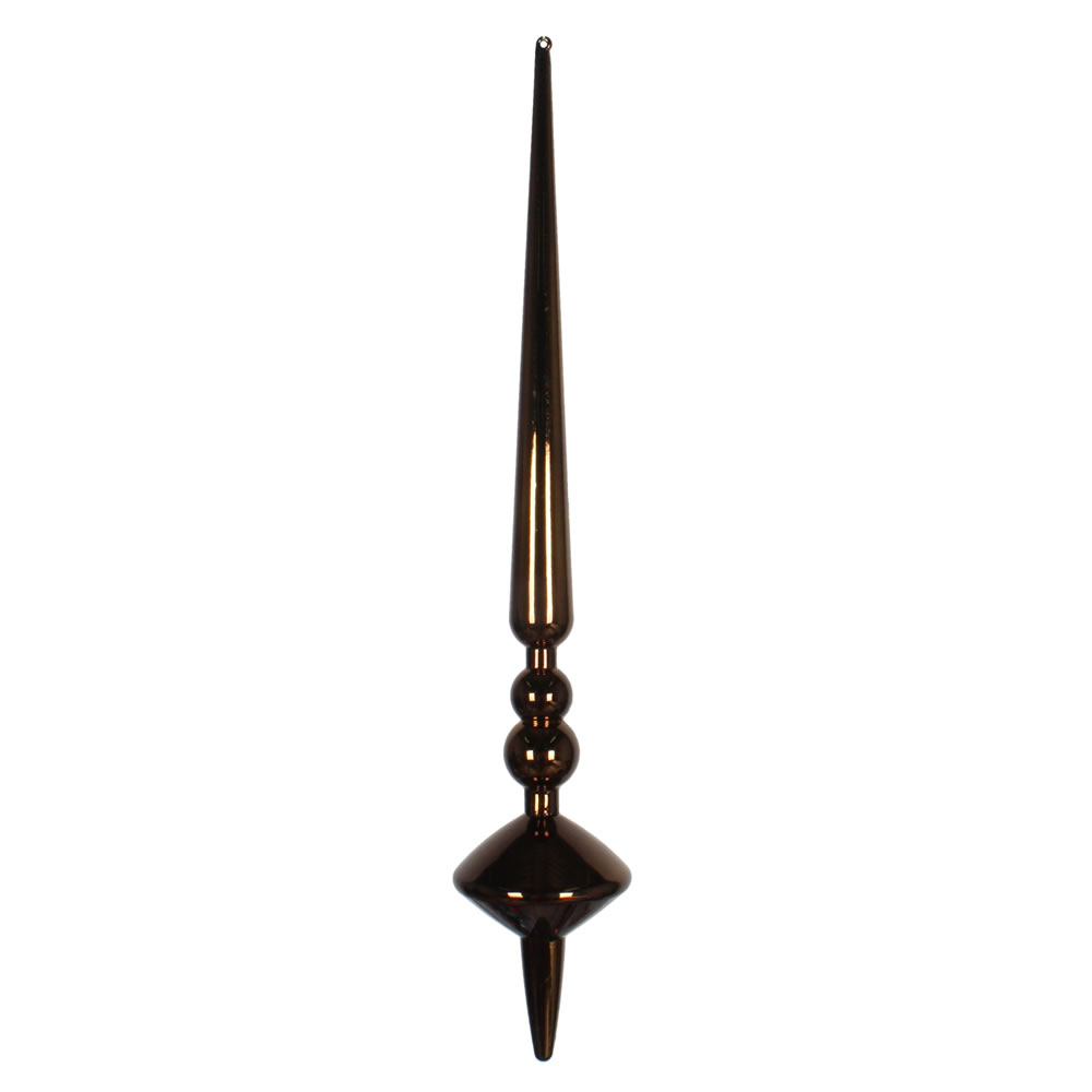18 in. Chocolate Shiny Cupola Finial Ornament  2 per Bag
