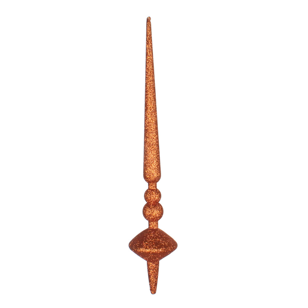 18 in. Copper Glitter Cupola Finial Ornament  2 per Bag