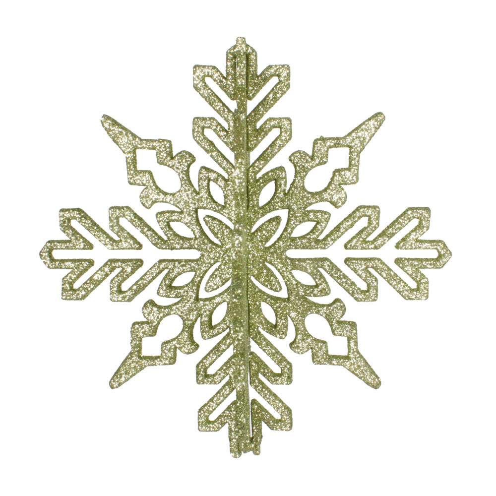 6 in. Celadon 3D Glitter Snowflake Christmas Ornament  3 per Bag