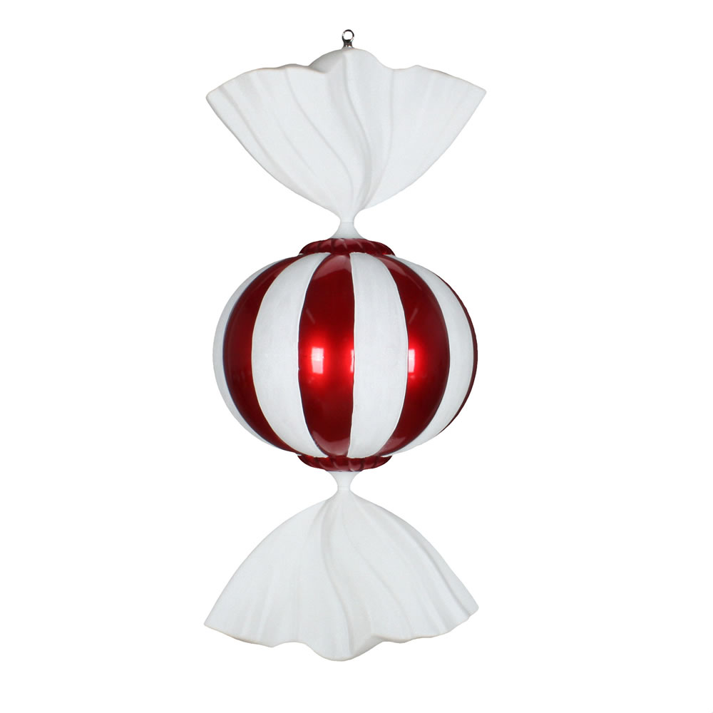 36 in. Red & White Candy Finial Ornament