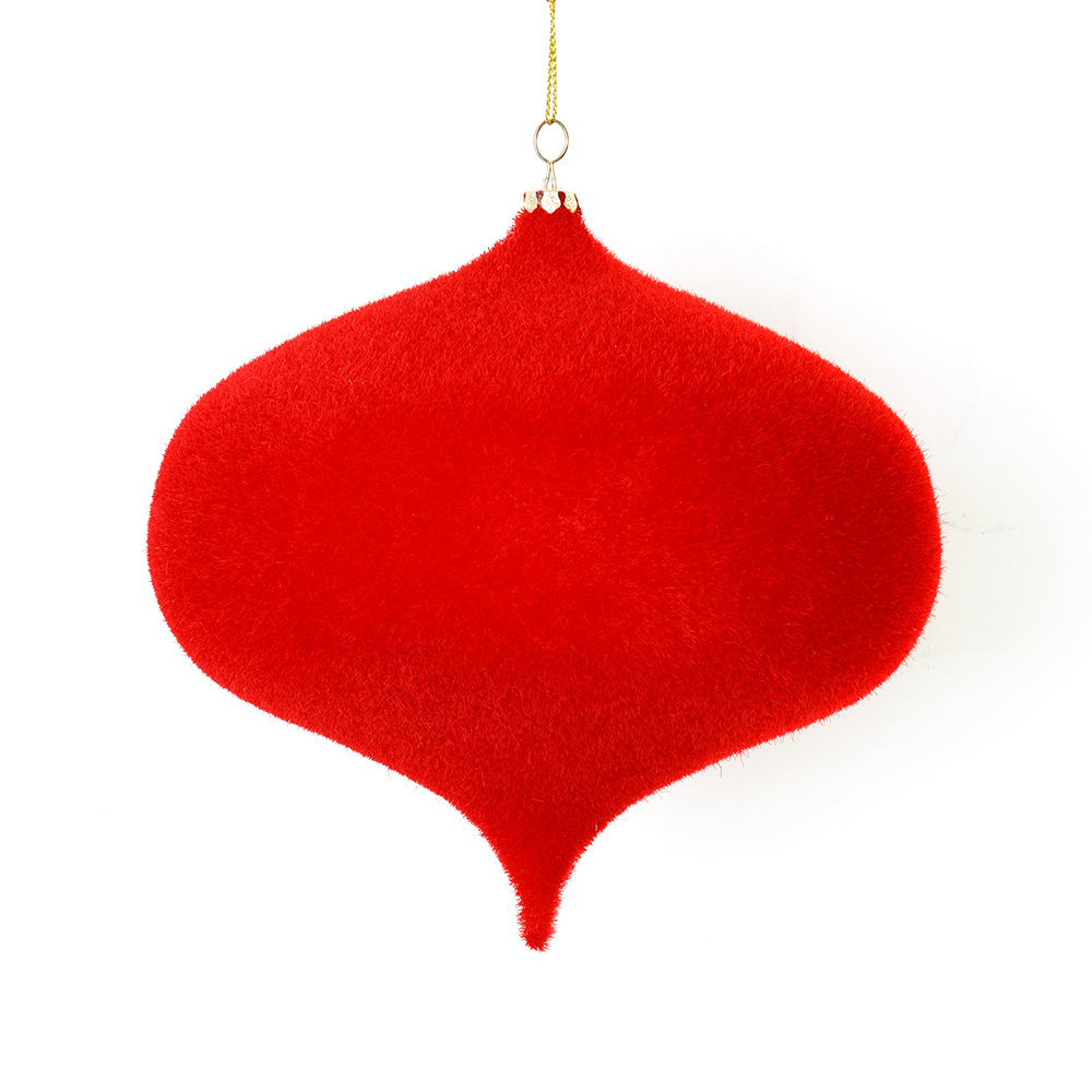 6 in. Red Flocked Onion Ornament  4 per Bag