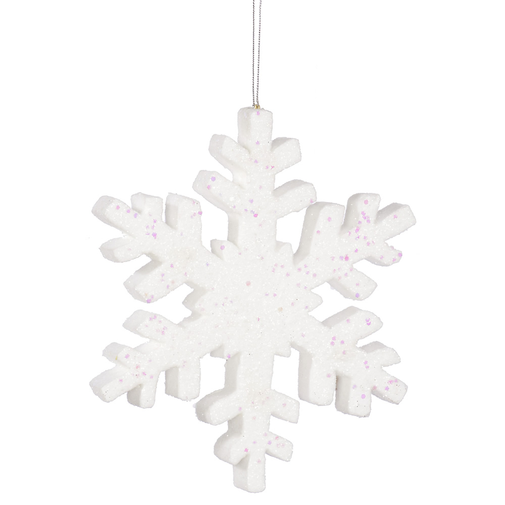24 in. White Glitter Snowflake Christmas Ornament