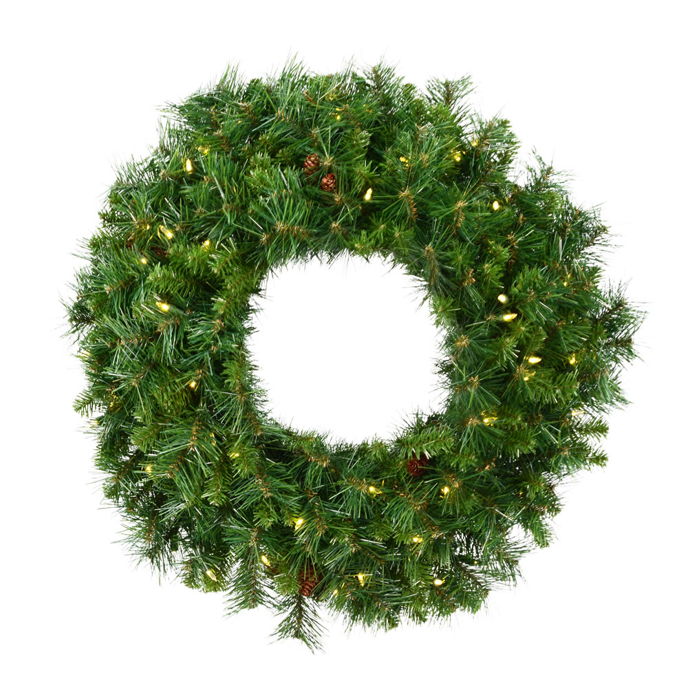 96 in. Cheyenne Pine Artificial Christmas Wreath with 1000 Warm White LED Light