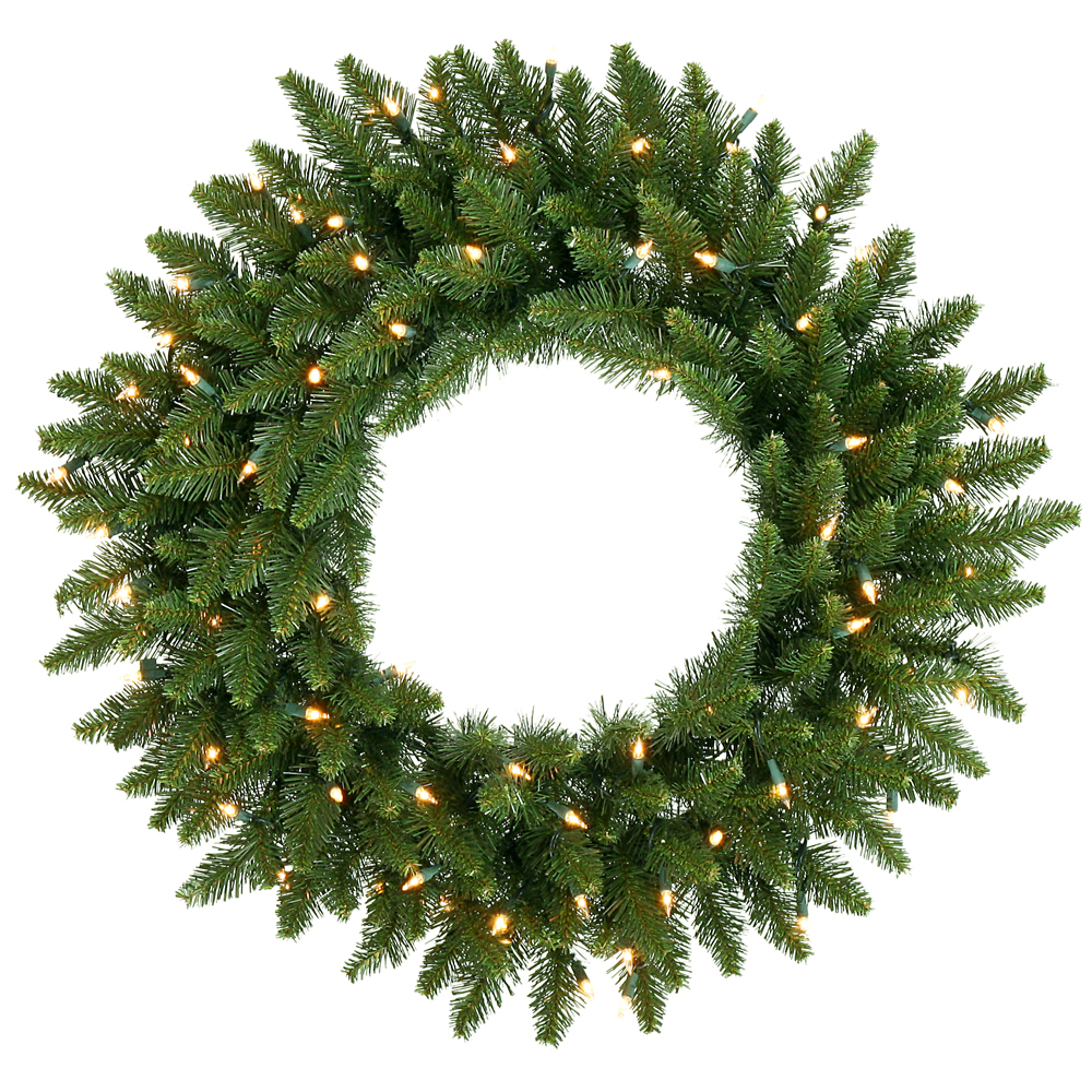 24 in. Camdon Fir Artificial Christmas Wreath with 50 Multi LED Light & 130 Tip Count