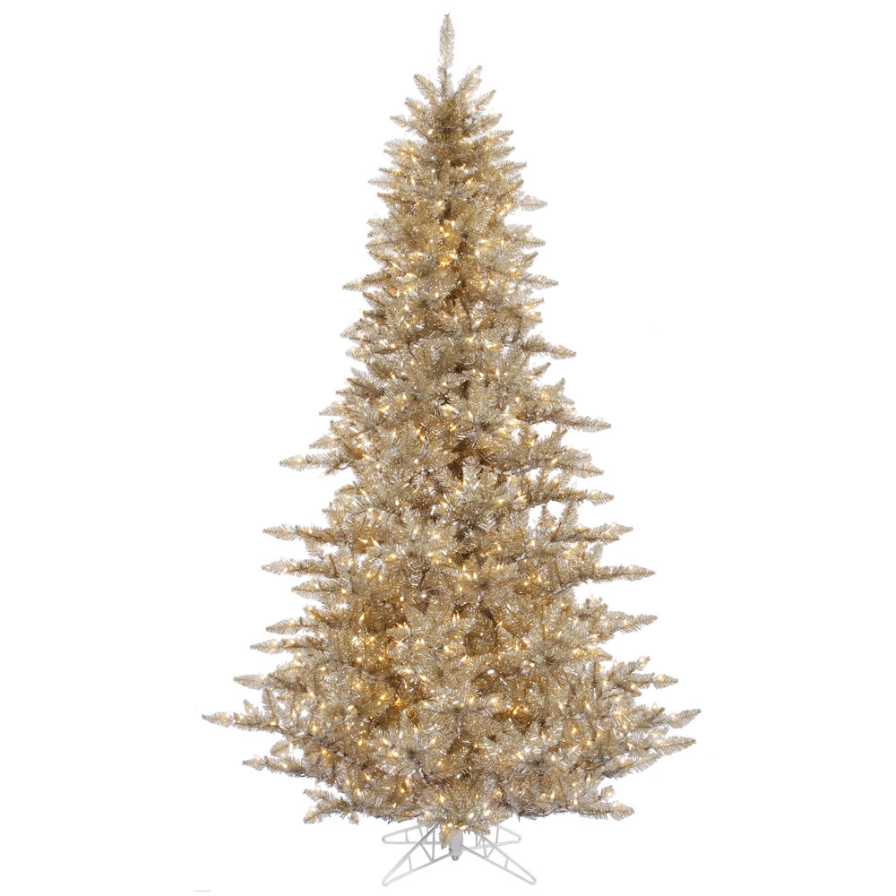 10 ft. x 68 in. Champagne Fir Artificial Christmas Tree with 150 Warm White LED Light