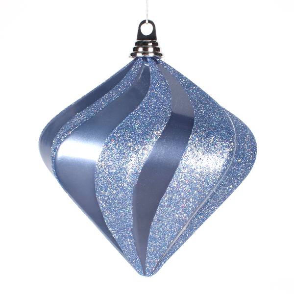 6 in. Periwinkle Candy Glitter Swirl Diamond Christmas Ornament