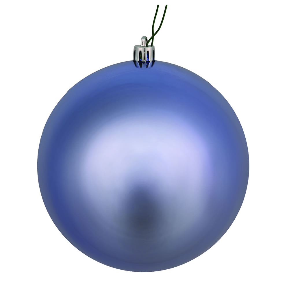 2.4 in. Periwinkle Shiny Ball Ornament with UV Drilled  24 per Bag
