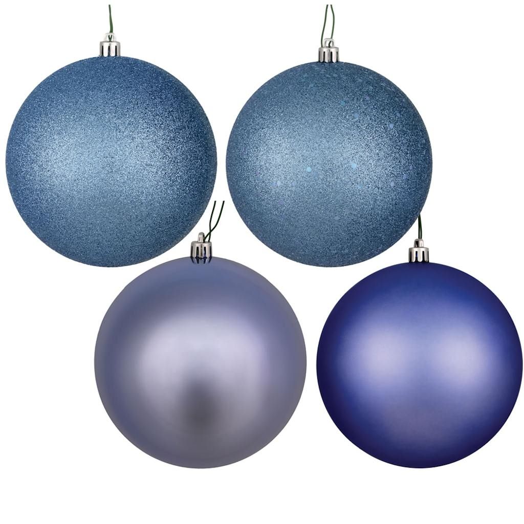 3 in. Periwinkle Assorted Ball Ornament  16 per Box