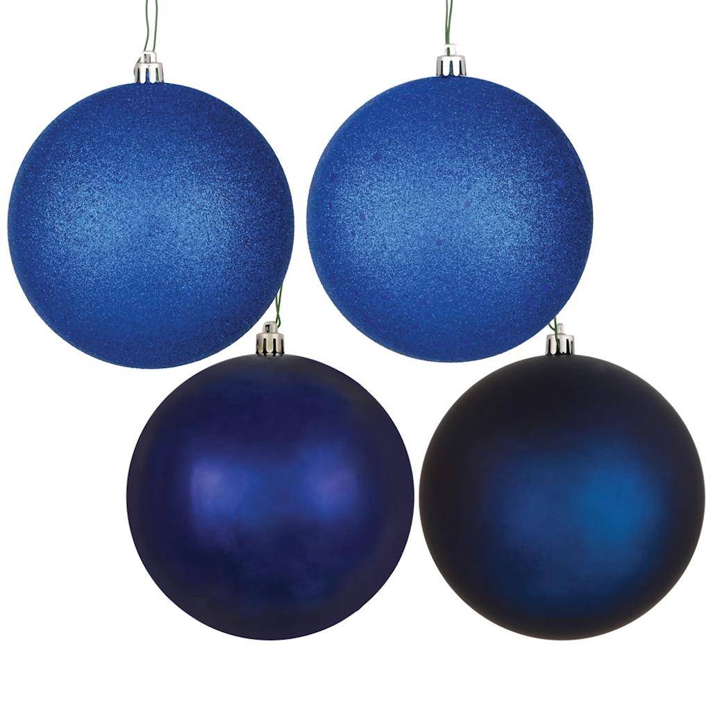 6 in. Midnight Blue Ball Ornament 4 per Box