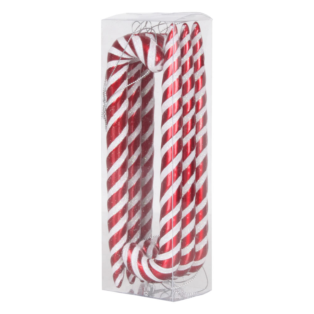 7.5 in. Red & White Candy Canes Ornament  6 per Box