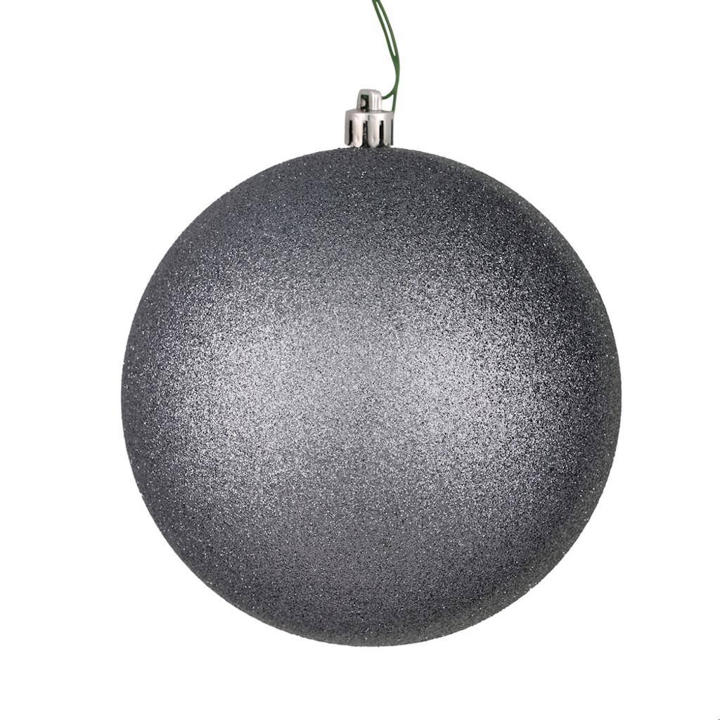 8 in. Limestone Glitter Ball Ornament with Drilled Cap