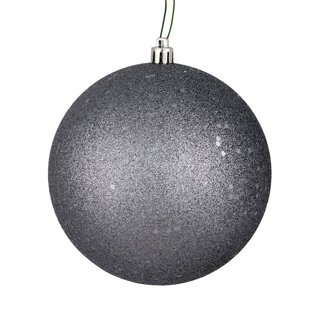 8 in. Limestone Sequin Ball Ornament with Drilled Cap