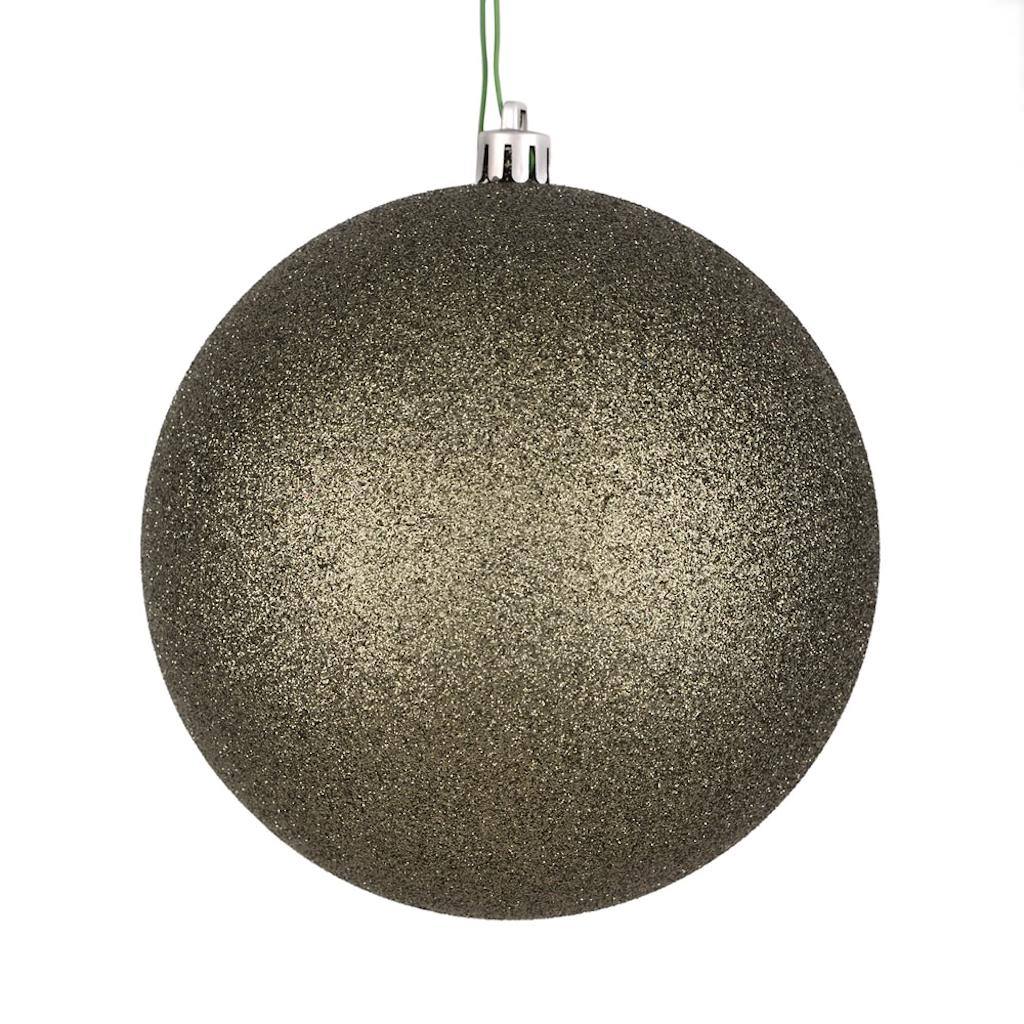 10 in. Wrought Iron Glitter Ball Ornament with Drilled Cap