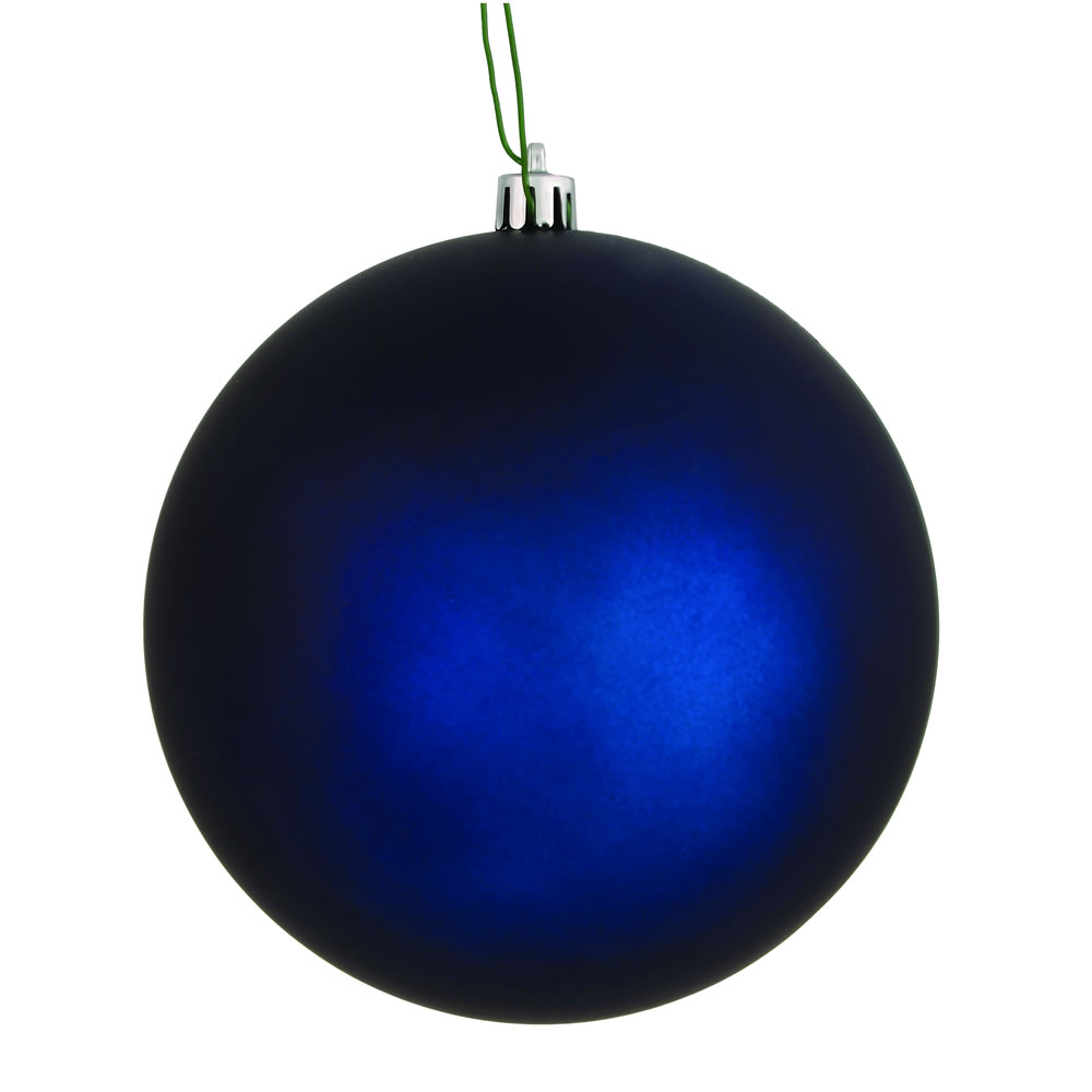 10 in. Midnight Blue Matte Ball Ornament with UV Drilled Cap