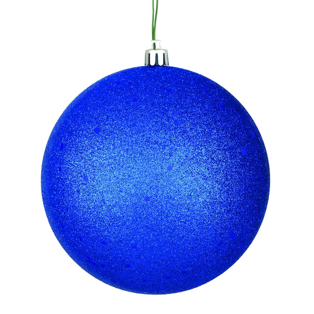 10 in. Midnight Blue Sequin Ball Ornament with Drilled Cap
