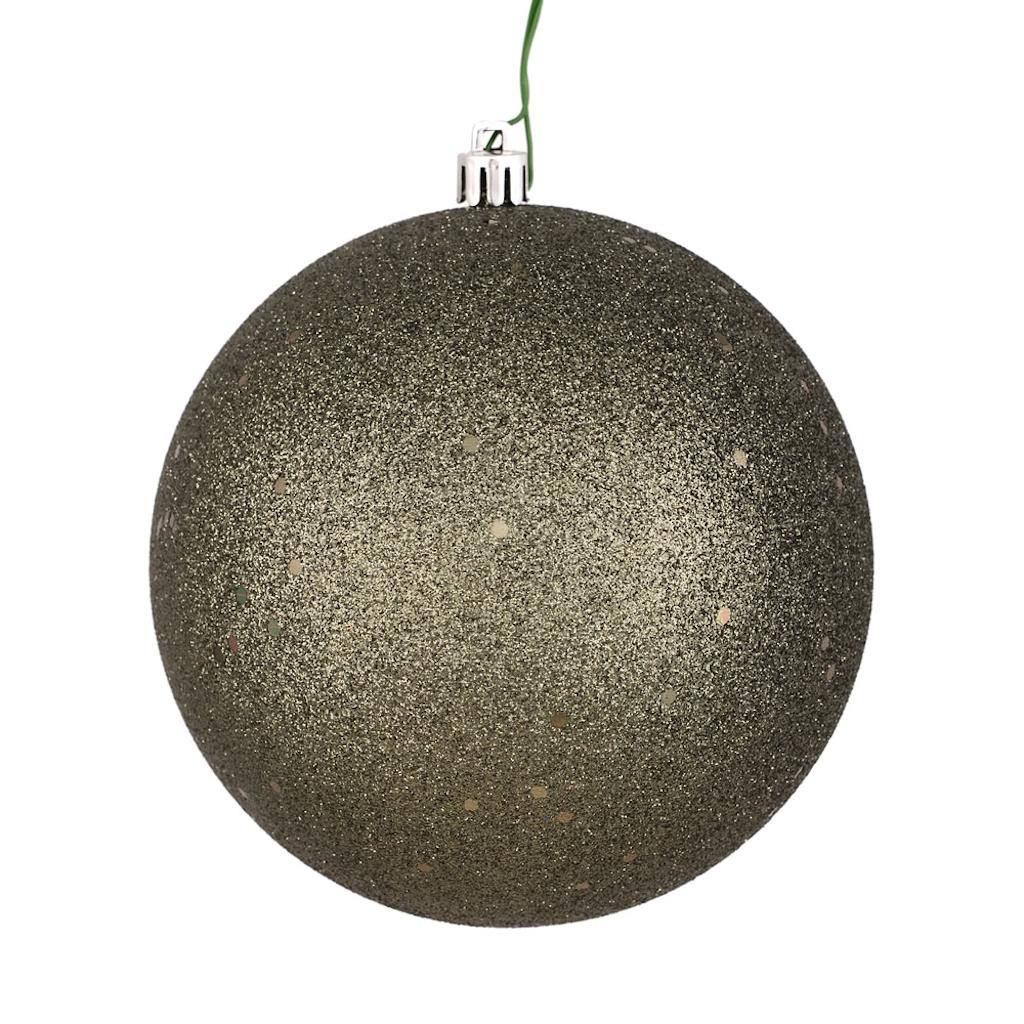 12 in. Wrought Iron Sequin Ball Ornament with Drilled Cap