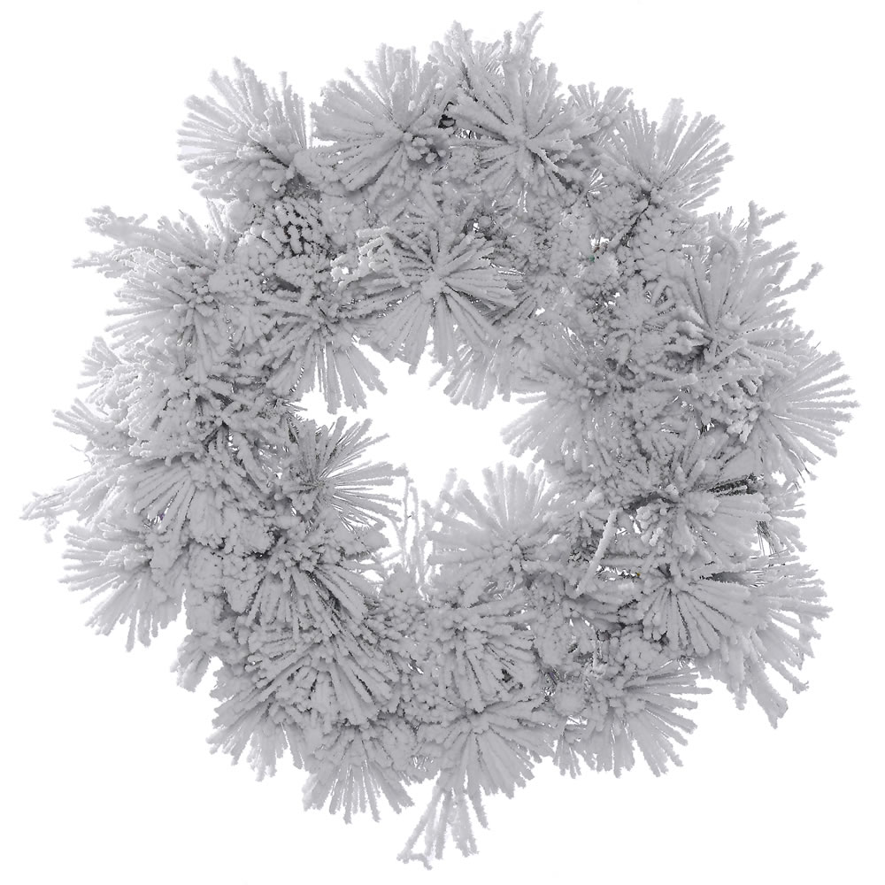 48 in. Flocked Alberta Artificial Christmas Wreath Unlit with 210 Tip Count