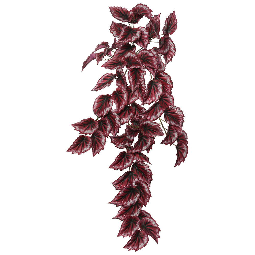 38 in. Artificial Red Begonia Hanging Bush with 6 Branches & 63 Leaves