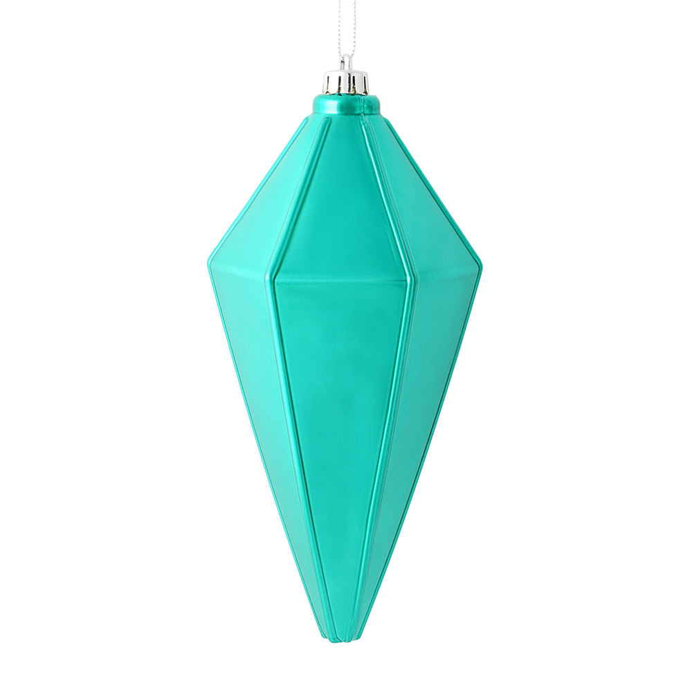 7 in. Teal Shiny Lantern Christmas Ornament  4 per Bag