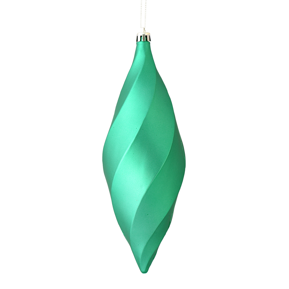 8 in. Seafoam Green Matte Swirl Finial Ornament  6 per Bag