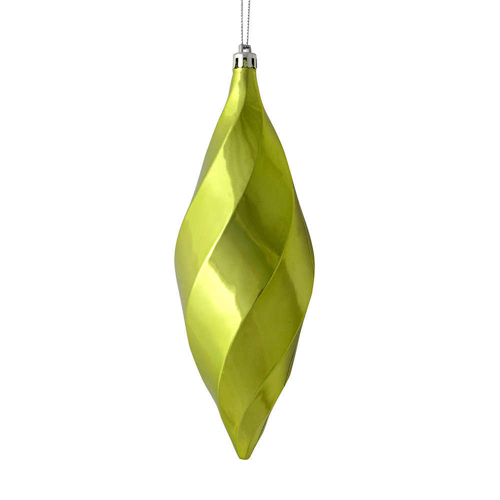 M183154S 8 in. Celadon Shiny Swirl Finial Ornament  6 per Bag
