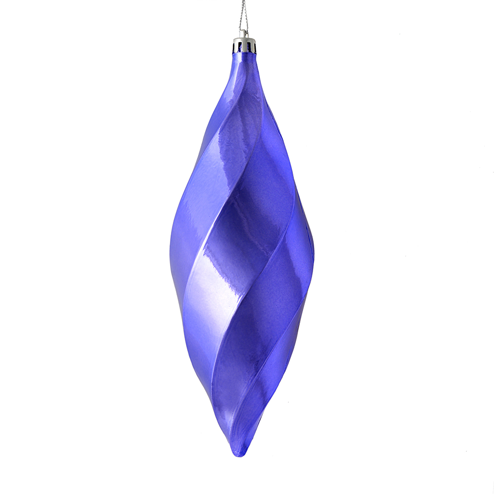 8 in. Lavender Shiny Swirl Finial Ornament  6 per Bag