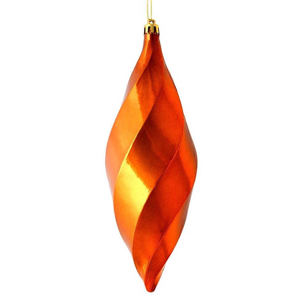 8 in. Copper Shiny Swirl Finial Ornament  6 per Bag