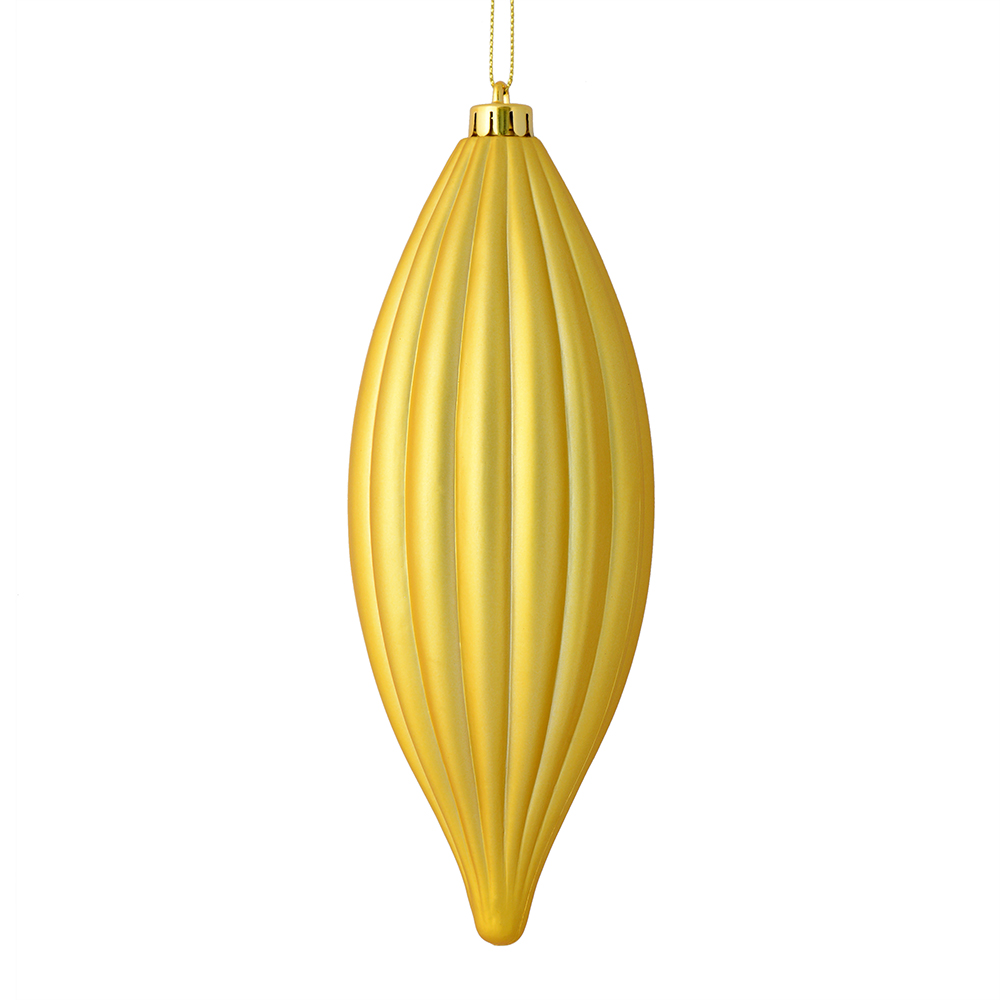 8 in. Gold Matte Line Finial Ornament  4 per Bag
