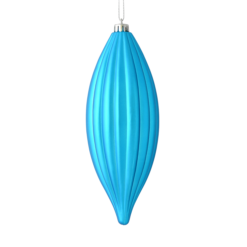 8 in. Turquoise Matte Line Finial Ornament  4 per Bag