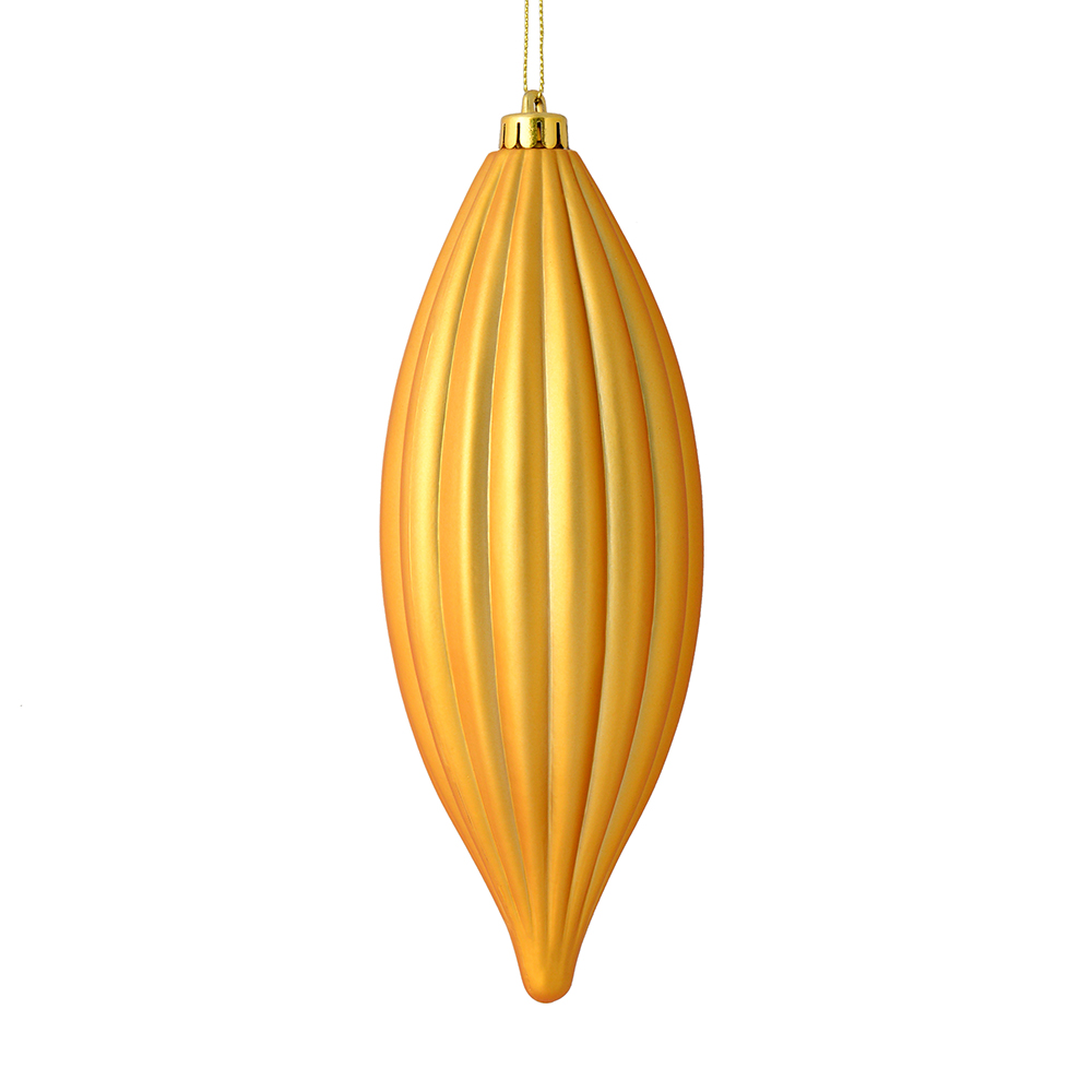 8 in. Honey Gold Matte Line Finial Ornament  4 per Bag