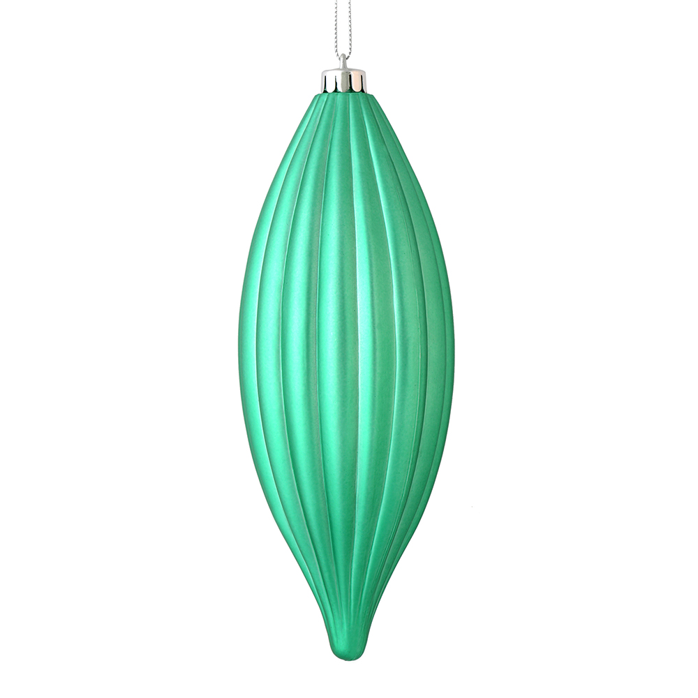 8 in. Seafoam Green Matte Line Finial Ornament  4 per Bag