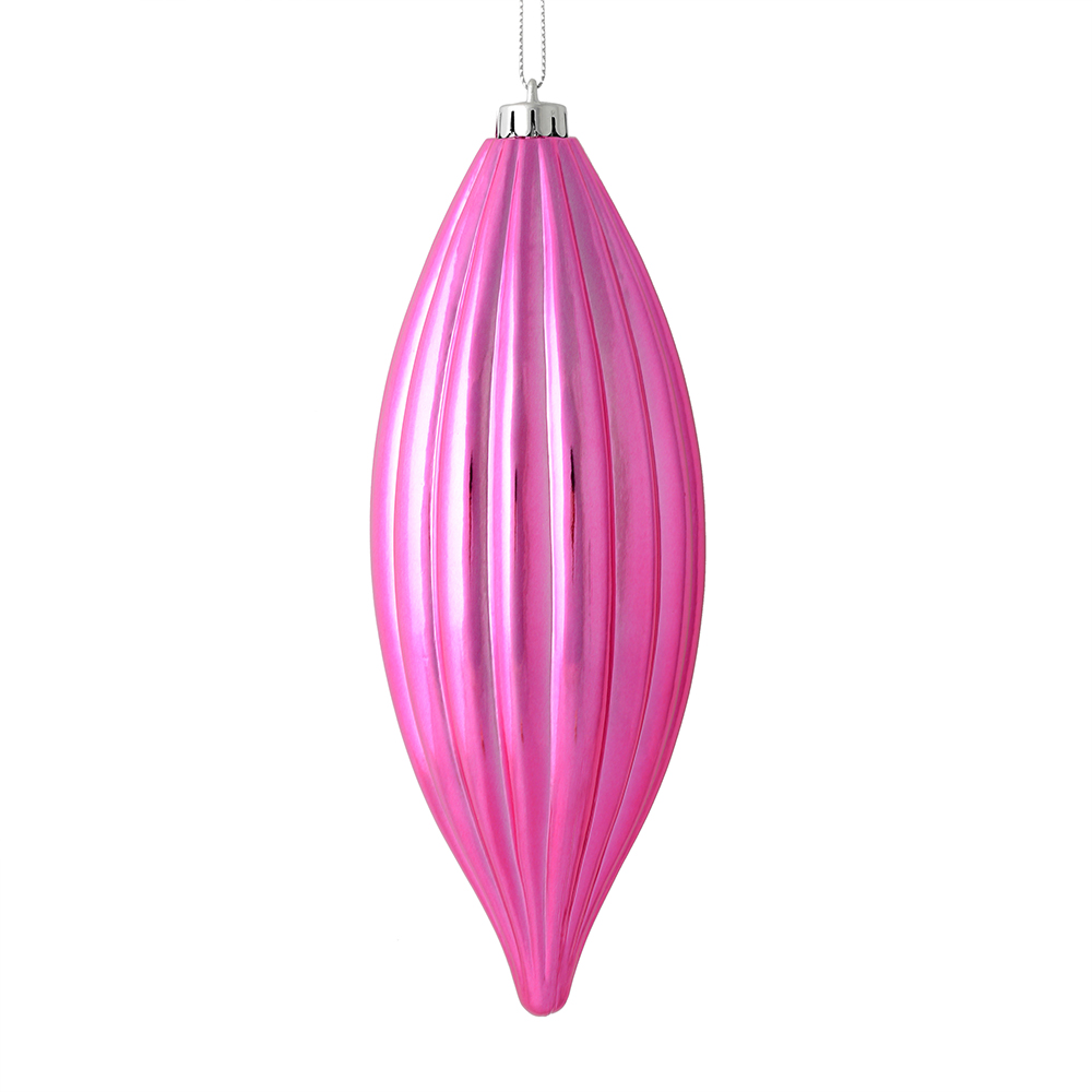 8 in. Mauve Shiny Line Finial Ornament  4 per Bag